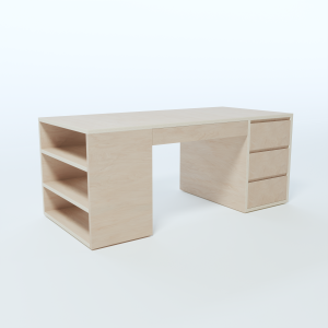 Desk with Side Shelves Layout 3