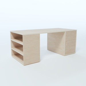 Desk with Side Shelves Layout 4