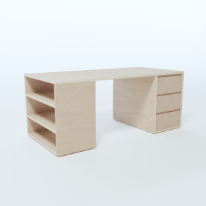 Desk with Side Shelves Layout 5