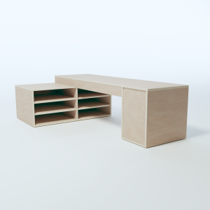 Corner Desk with Storage Layout 2