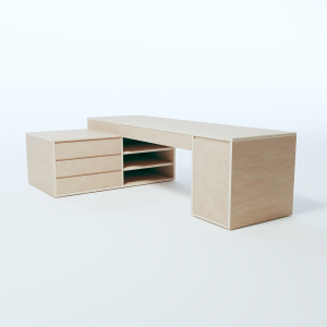 Corner Desk with Storage Layout 4