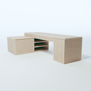 Corner Desk with Storage Layout 3