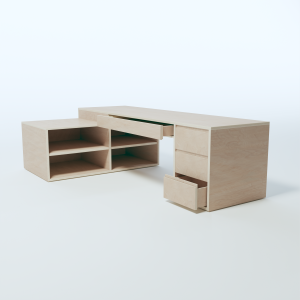 Corner Desk with Storage Layout 7