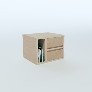 Bedside Table - 3 Sections Layout 2