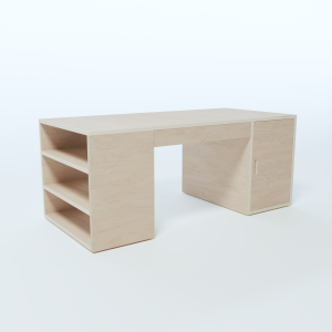 Desk with Side Shelves Layout 2