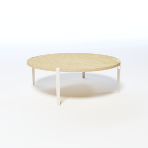 Round Coffee Table w/Steel Legs Layout 3